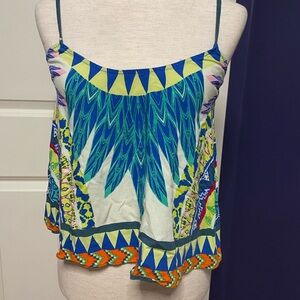 Flying Tomato brand size medium strap top, colorful print, soft and flowy